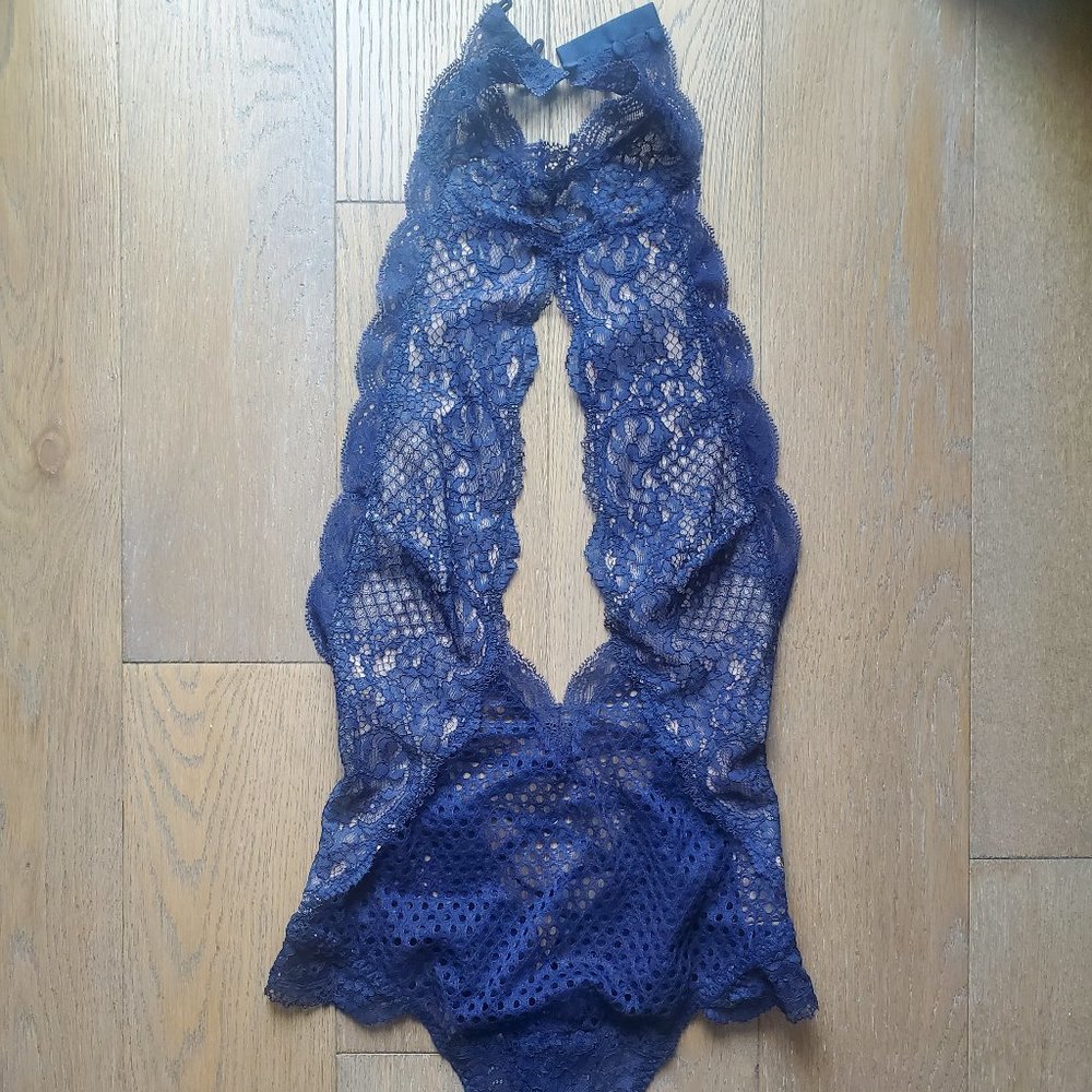 Lingerie One Piece Navy High Neck Keyhole Bodysuit Victoria's Secret